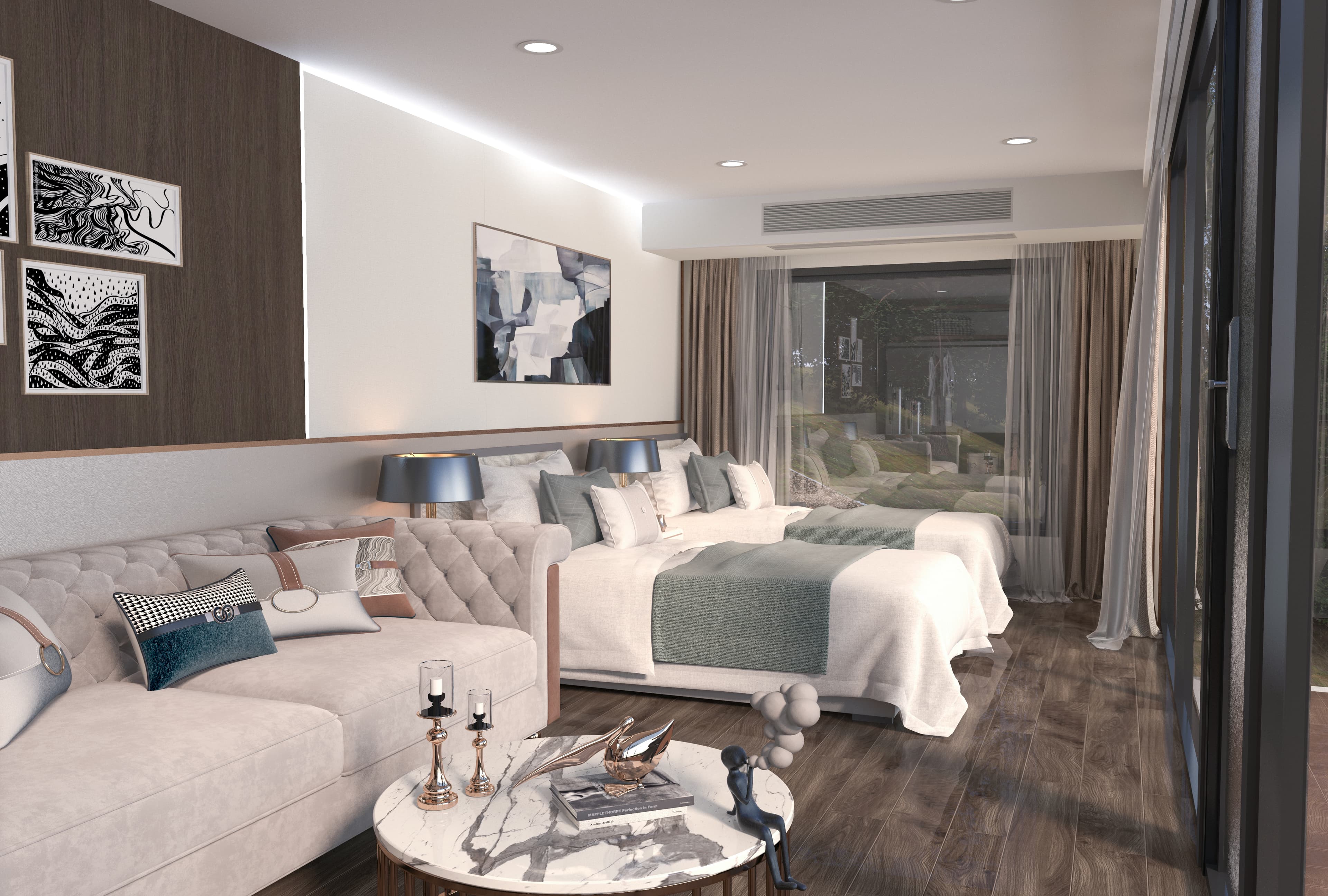 Intérieur moderne d'une tiny house